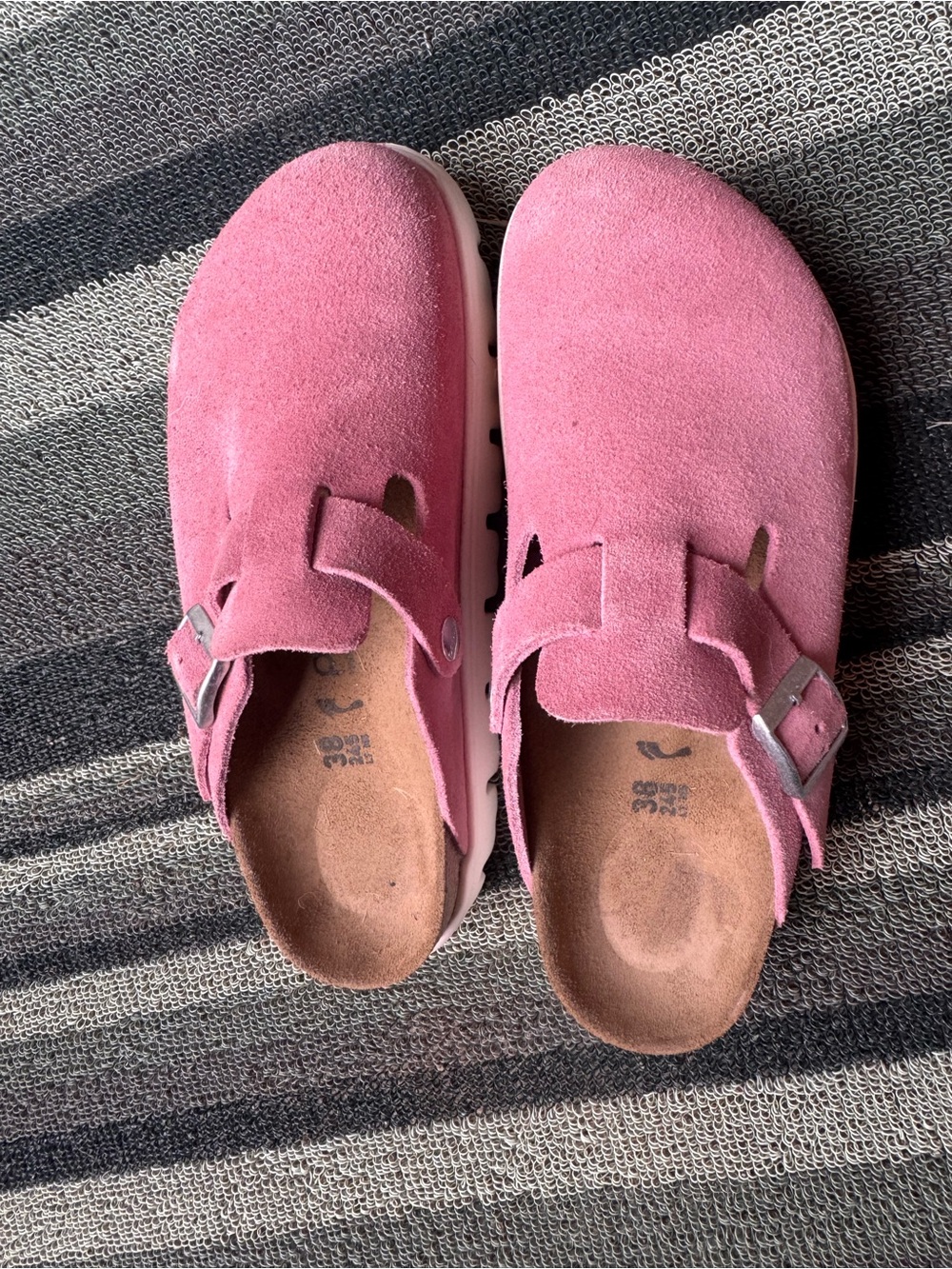 Birkenstock Papillio Pink Suede Clog Mules - Picture 5 of 9